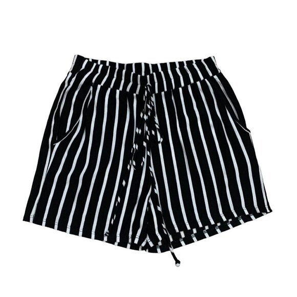 Frumos Women's M Medium Lounge Shorts Striped Rayon Blend Elastic Waist - Picture 1 of 4